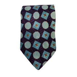 Perry Ellis Mens Necktie TIE  Burgundy Geometric